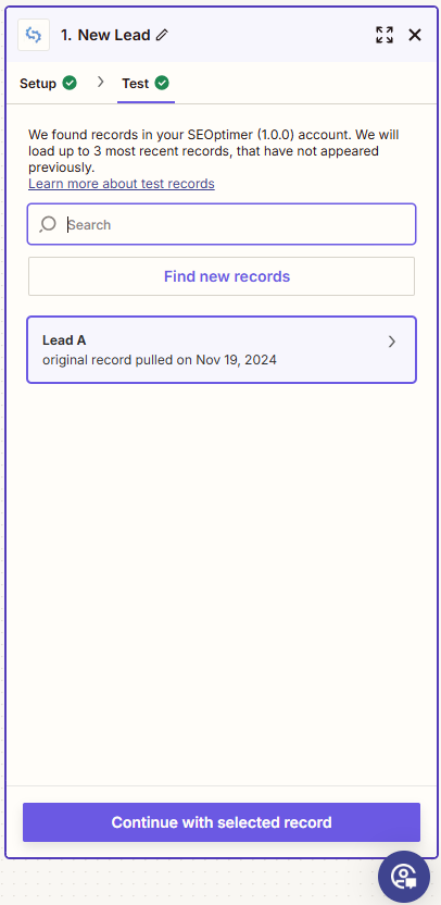 Select Test Records